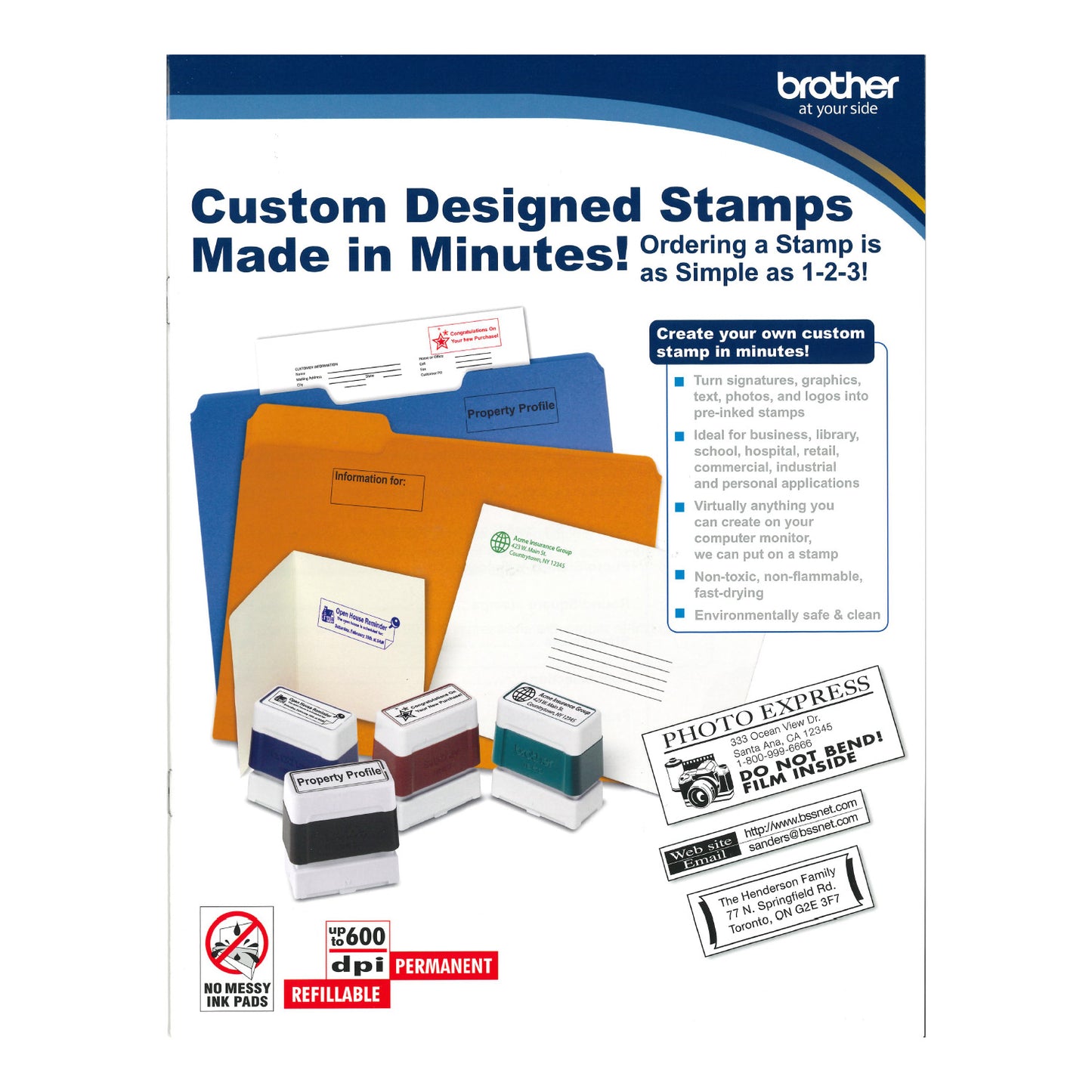 System plus five boxes of stamps and marketing materials